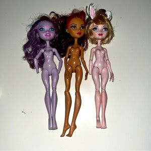 Ever After High Dolls - set of 3. Bunny Blanc, Kitty Cheshire
